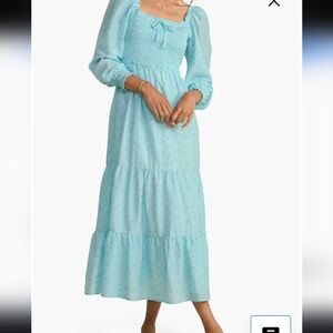 Light Blue Tiered Maxi Dress